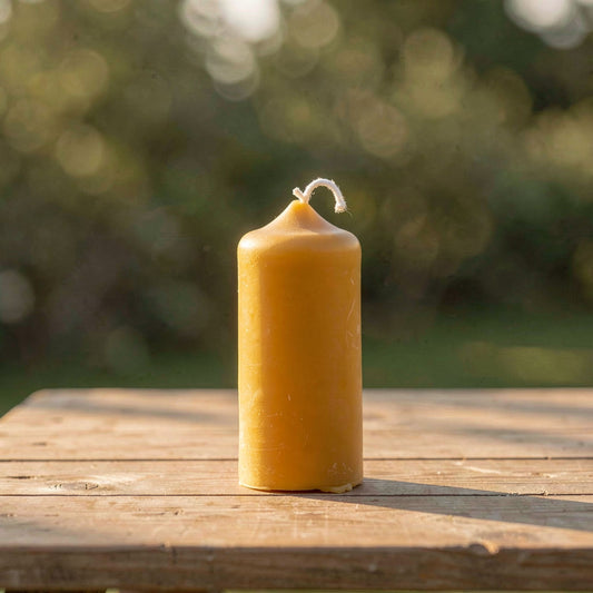 Bienenwachs Stumpfkerze 10 cm